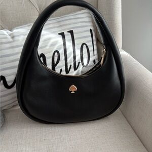 Kate Spade Black Hobo Bag with Gold Accent